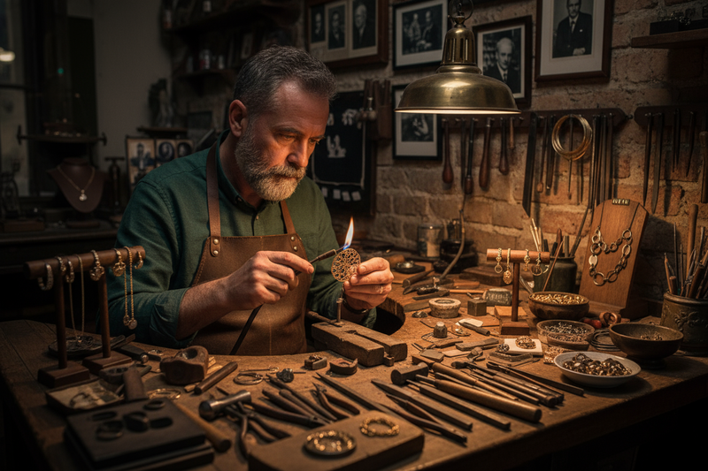 At Dulhan Jewellers, we’ve been crafting fine gold and silver jewelry for generations.
Every piece reflects timeless artistry, purity, and elegance that makes your special moments unforgettable.
craftsman at work